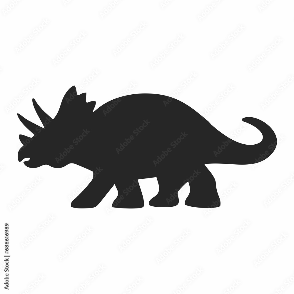 black silhouette of a dinosaur or ancient animal