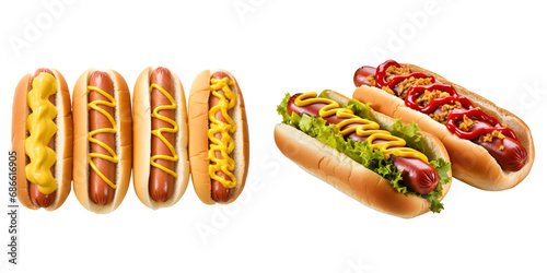 Hotdog,food,isolated on white and transparent background