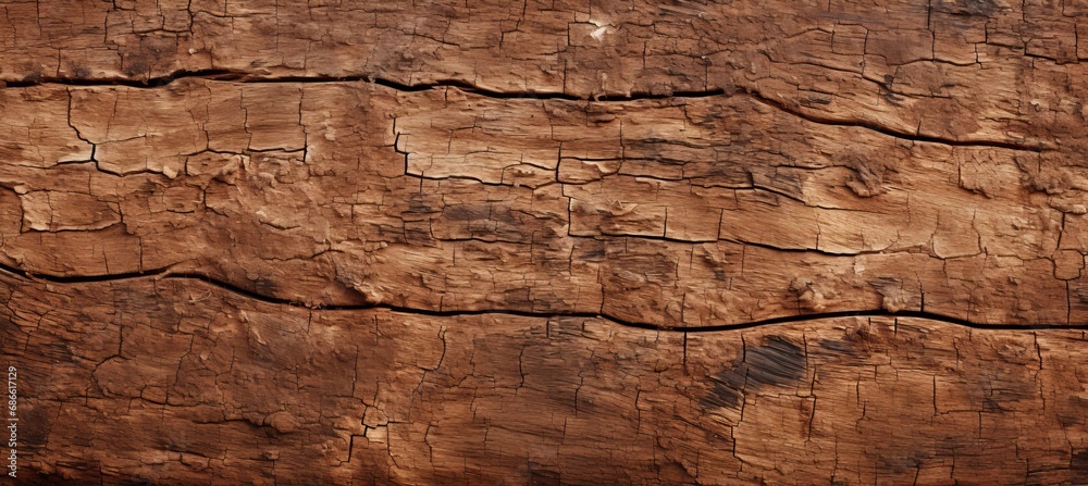 Intricate textures of an aged tree bark trunk, showcasing captivating wooden surface patterns