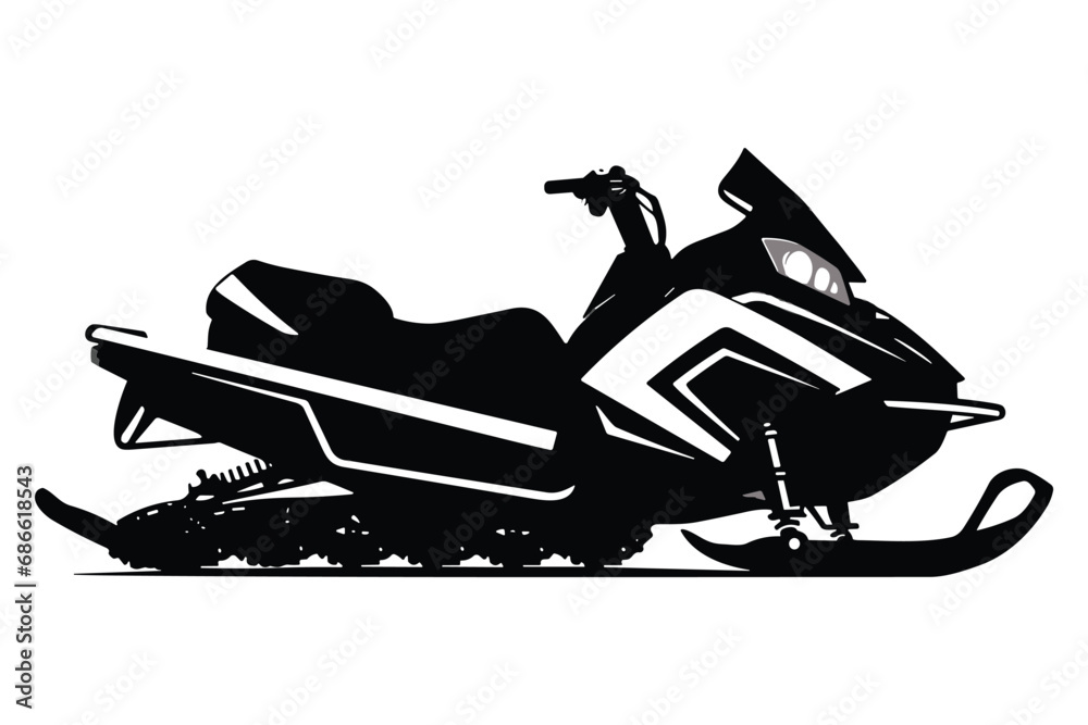 Winter ice snow motor vehicles silhouette vector Winter ice snow motor vehicles silhouette vector