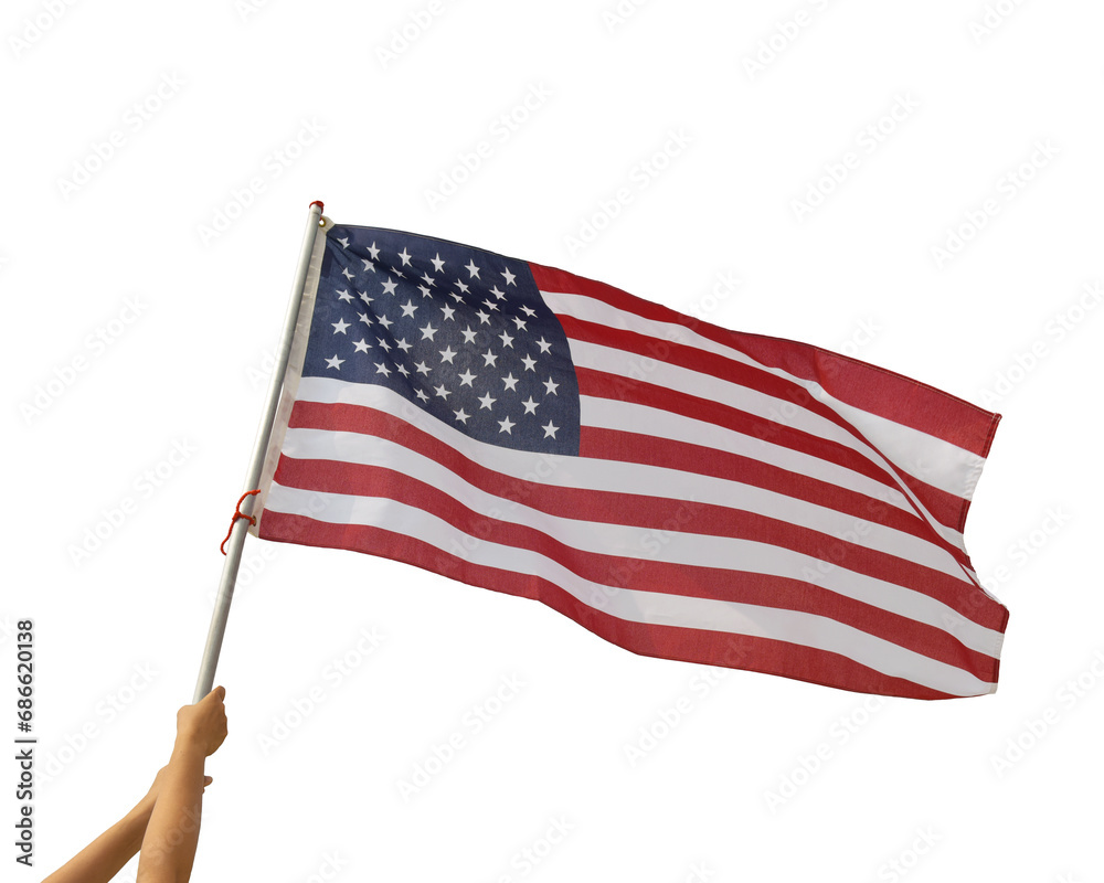 Naklejka premium american flag isolated on white background. This has clipping path.