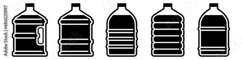 Water bottle set. Plastic bottle collection. Plastic bottle icon symbol sign. Vector illustration. Vector Graphic. EPS 10