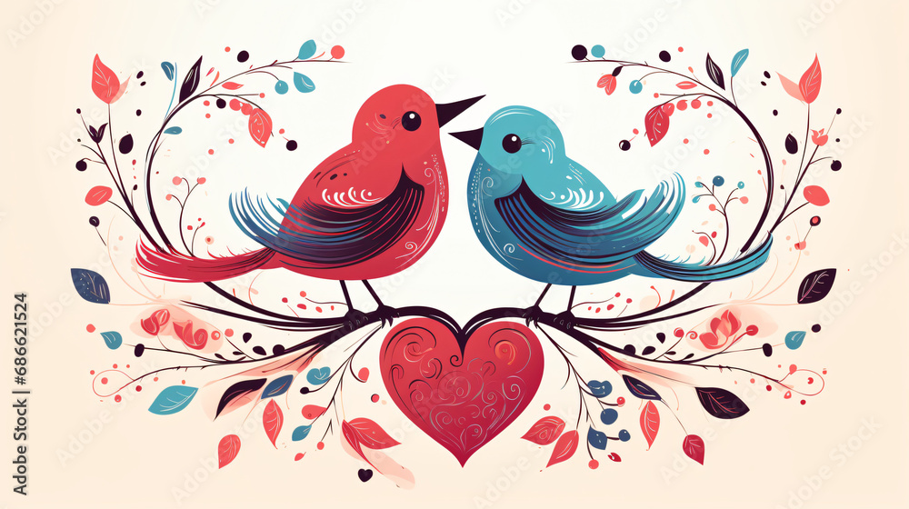 Two birds in love.