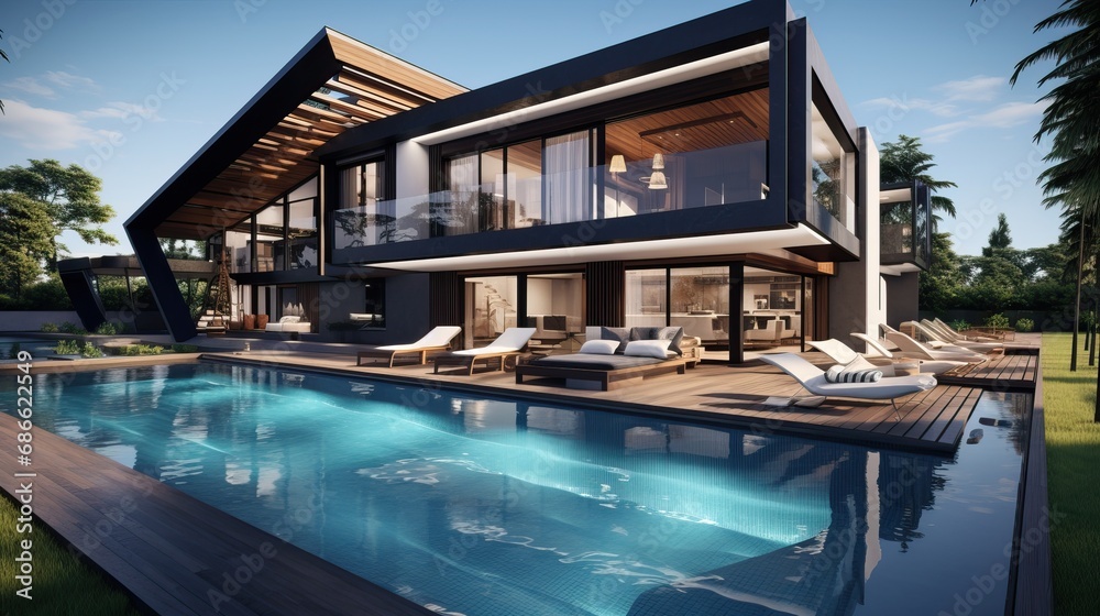 Luxury Villa Living: Modern Elegance with Pool