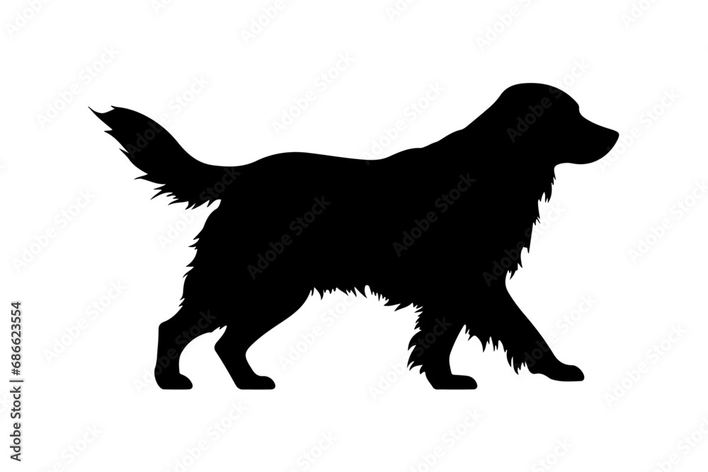 Silhouette of labrador retriever dog illustration isolated on  white background 