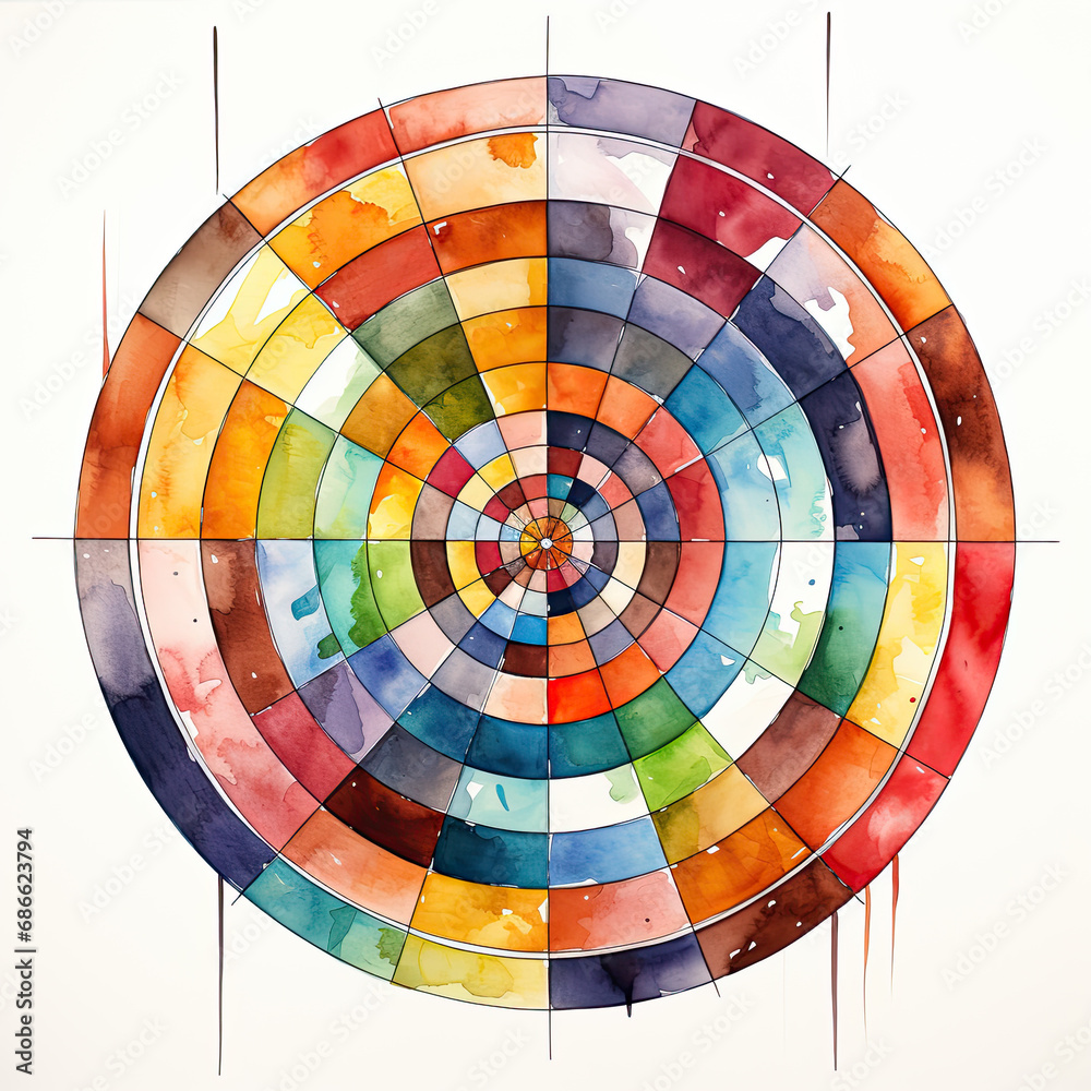 watercolor target goal clipart, Generative Ai watercolor target goal clipart, Generative Ai
