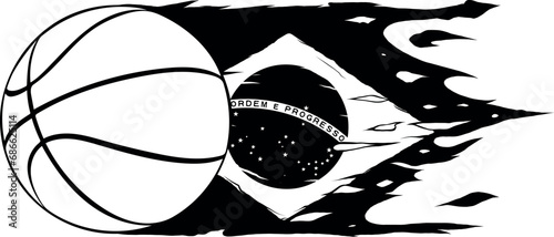basket ball in black and white outline