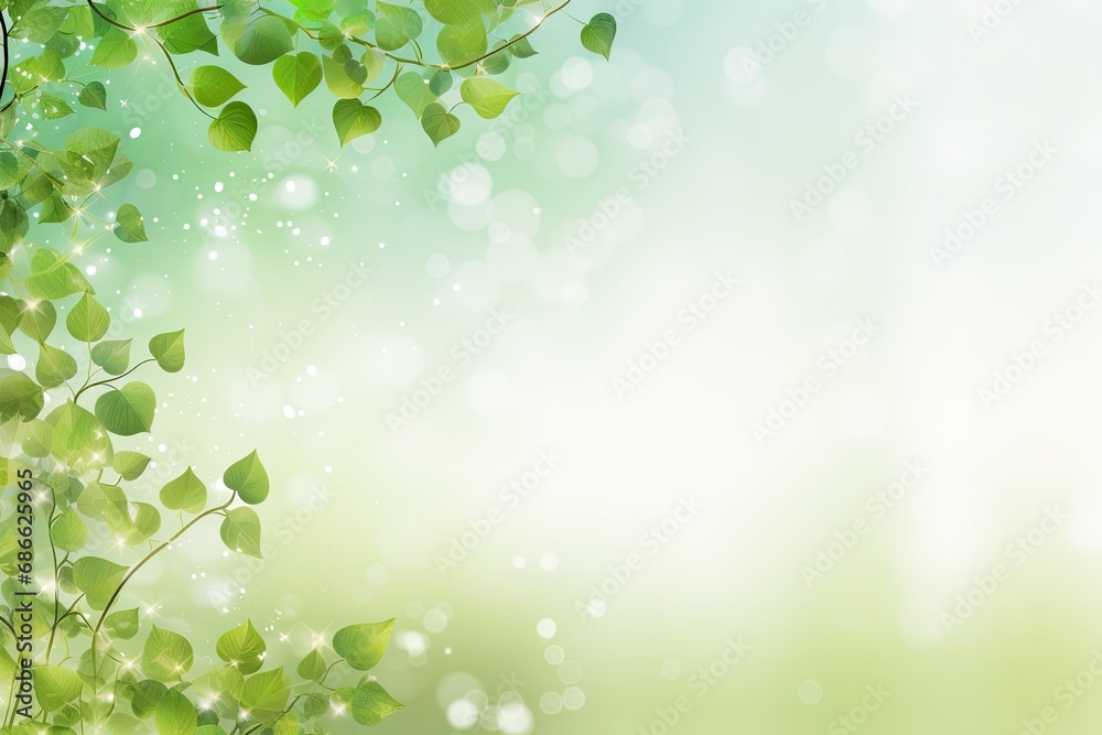 birch branches with leaves on a background of delicate green color birch branches with leaves on a background of delicate green color