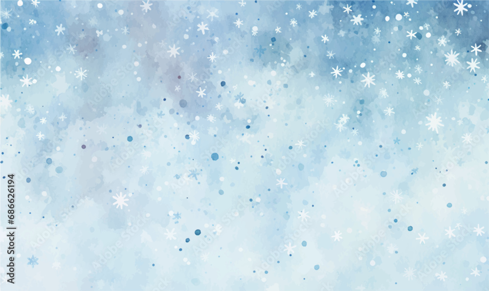 Fototapeta premium watercolor christmas background with snowflakes