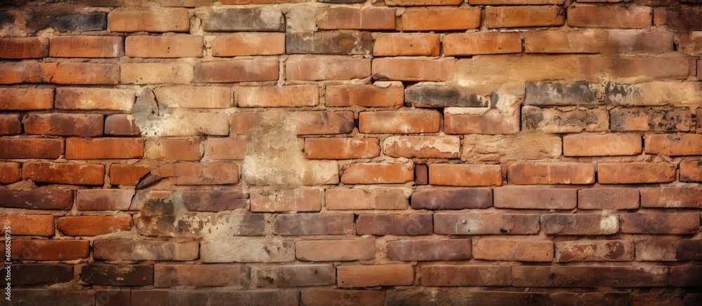 Fototapeta premium Texture background of a brown brick wall