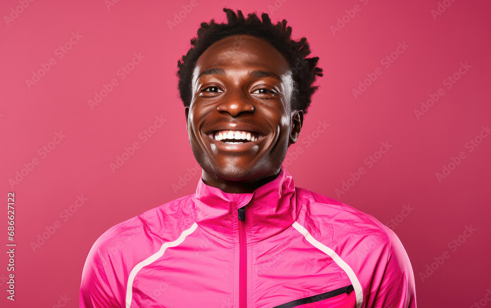 smiling Professional Athlete in color background smiling Professional Athlete in color background