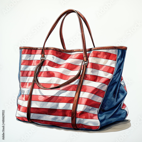 watercolor Tote Bag clipart, Generative Ai