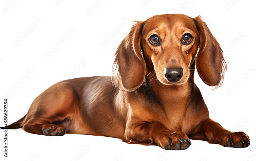 The Graceful Dachshund Elegance Dog Isolated on Transparent Background PNG.