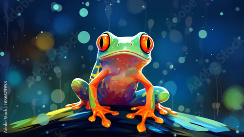 Cute Cartoon Tropical Tree Frog