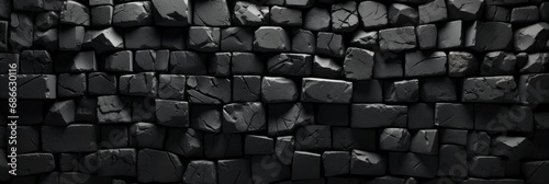 Abstract Black Brick Wall Texture Pattern , Banner Image For Website, Background, Desktop Wallpaper