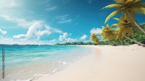 tropical beach background, Advertisement, Print media, Illustration, Banner, for website, copy space, for word, template, presentation, travel, recreation