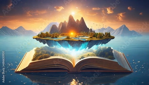 3D Rendering of Giant Book to Other Worlds