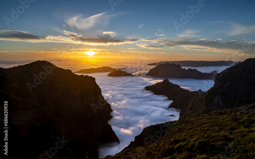 Sunset over Pico do Arieiro, Madeira