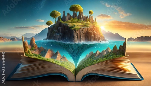 3D Rendering of Giant Book to Other Worlds © CreativeStock