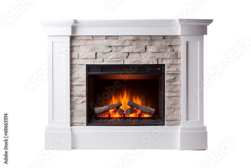 Aesthetic Flames Gourmet Electric Fireplace Composition isolated on transparent background