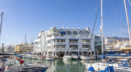 Panoramic view of Puerto Marina in Benalmadena, Costa del Sol, Malaga province, Andalusia, Spain photo