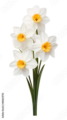 Daffodils isolated on transparent background