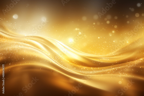 Shining modern gold wave curved design background.