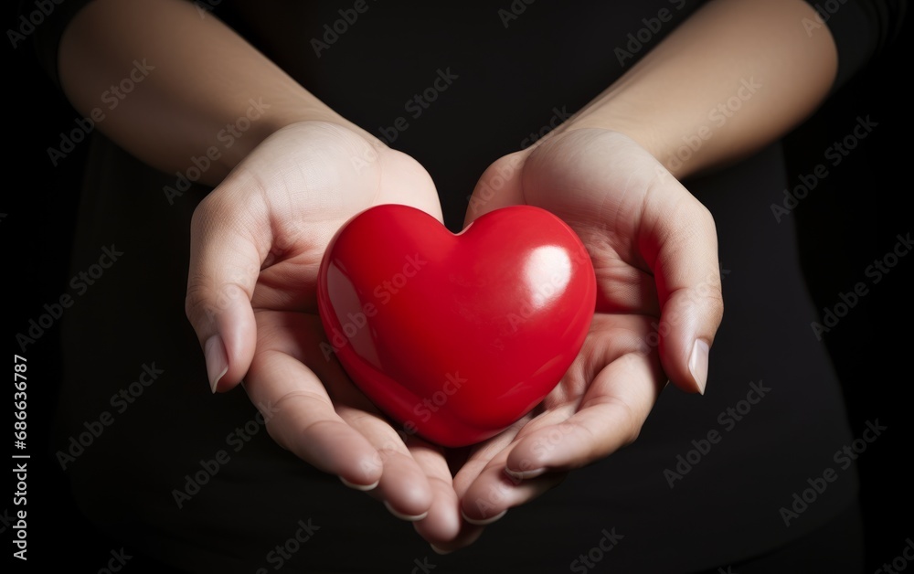 Hands Holding a Heart: Hands forming or holding a red heart, symbolizing love