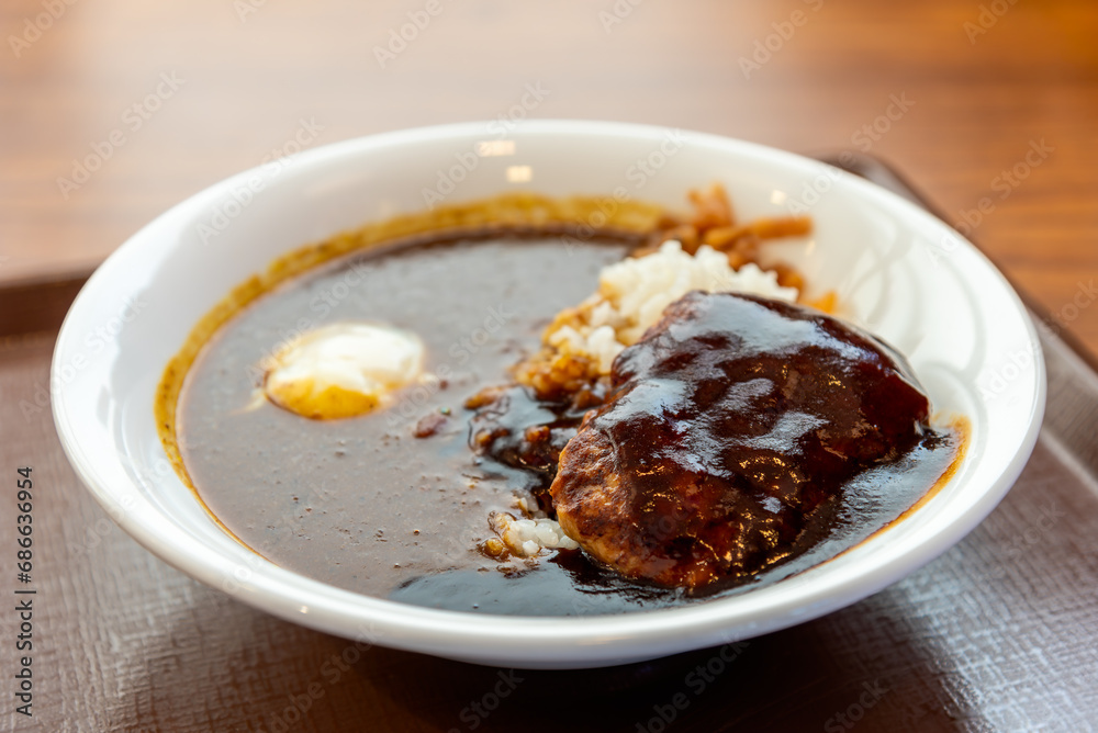 Beef stock japanese curry rice with fried pork, tonkatsu curry japanese food. Beef stock japanese curry rice with fried pork, tonkatsu curry japanese food.
