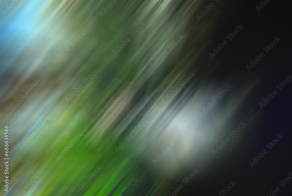 Motion Blurr background, Abstract image with blurred diagonal lines in predominantly green, blue, and white colors on a dark background Motion Blurr background, Abstract image with blurred diagonal lines in predominantly green, blue, and white colors on a dark background