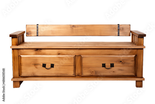 Classic Comfort Artistry with Wooden Bench isolated on transparent background