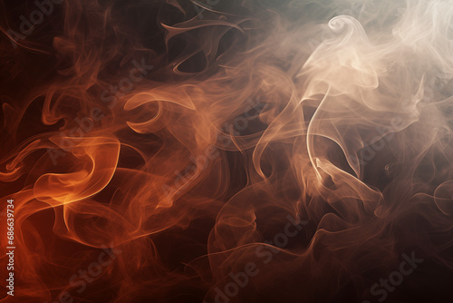 A abstract image of white rising smoke on black background
