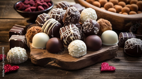 delicious handmade chocolates in a plate