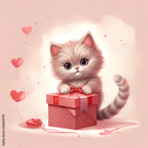 kitten with box © Olga