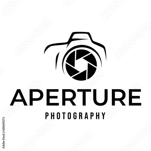 Diaphragm camera logo design. Camera logo template, vector logo for photographer