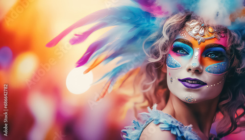 woman in masquerade costume at masquerade © yurakrasil