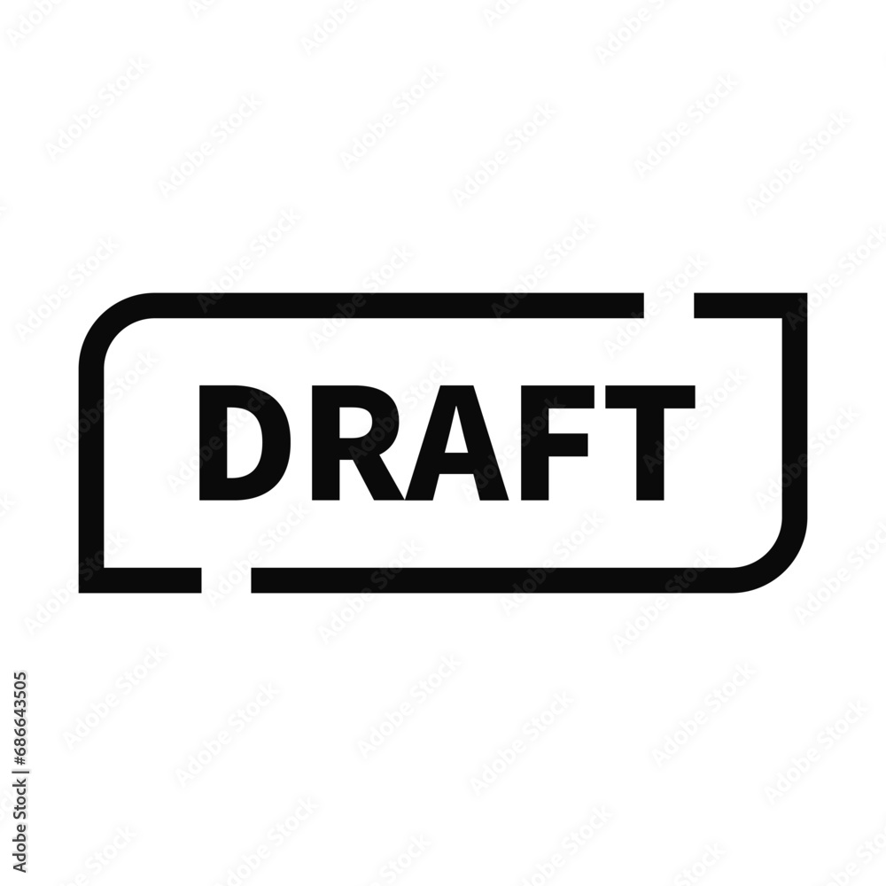 Draft Stamp In Black Line Rectangle Shape For Sign Information Tag Announcement
Draft Stamp In Black Line Rectangle Shape For Sign Information Tag Announcement