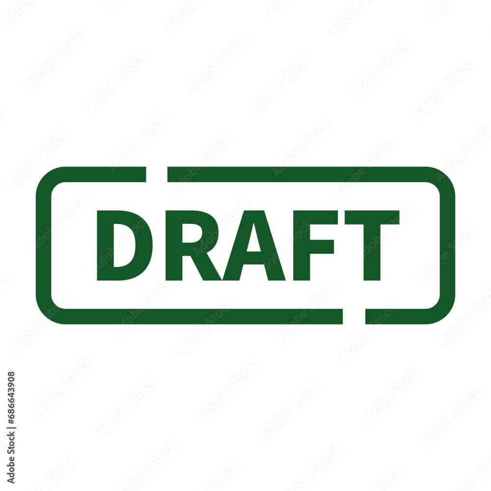 Draft Stamp In Green Line Rectangle Shape For Sign Information Tag Announcement
Draft Stamp In Green Line Rectangle Shape For Sign Information Tag Announcement