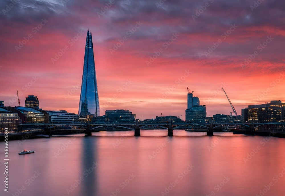 Morning Majesty: The Shard Piercing Through Dawn's Colors