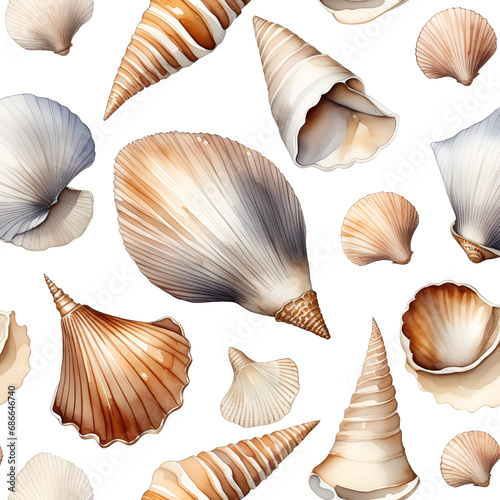 Seashell on a white background. photo