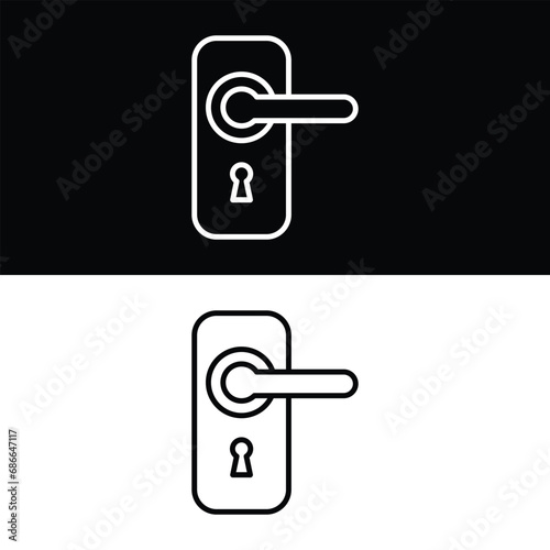 Door Handle Icon Vector Design Template