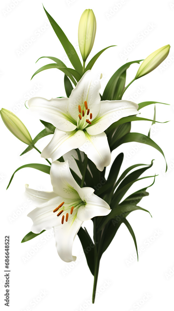 Lily isolated on transparent background