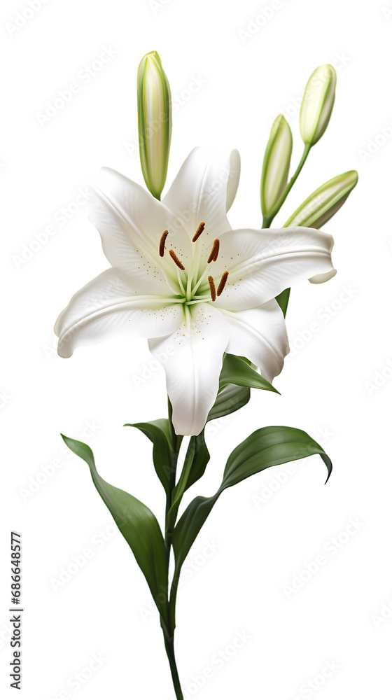 Lily isolated on transparent background