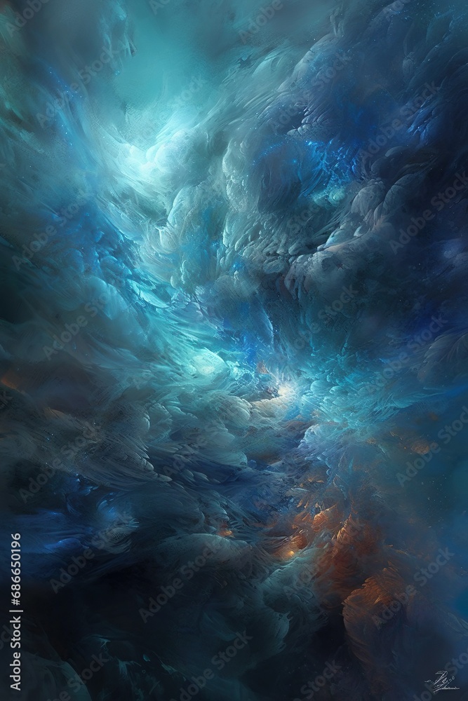 Obraz premium blue dramatic sky with clouds