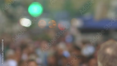 Wallpaper Mural Blurry Crowd - people walking on street Torontodigital.ca