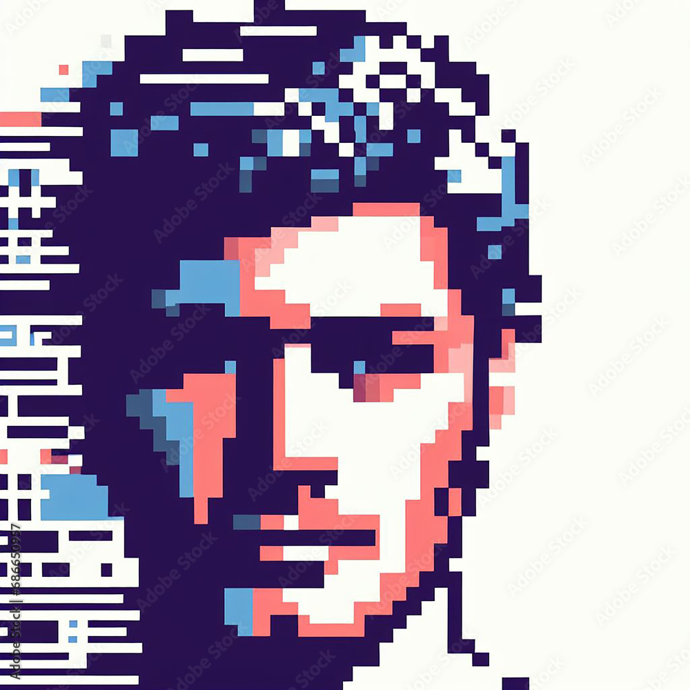 A digital illustration of a man face
