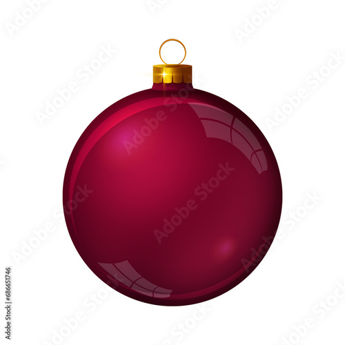 Red Christmas ball isolated on background.