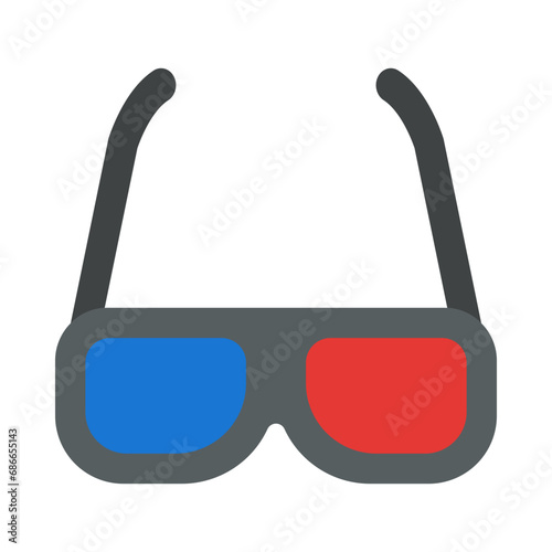 3d Glasses Vector Flat Icon Design