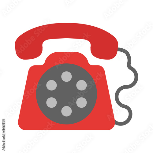 Telephone Vector Flat Icon Design