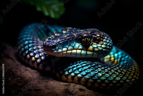 close up of a python.